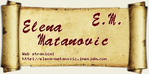Elena Matanović vizit kartica